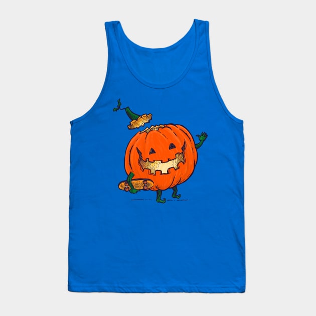 Skatedeck Pumpkin Tank Top by nickv47